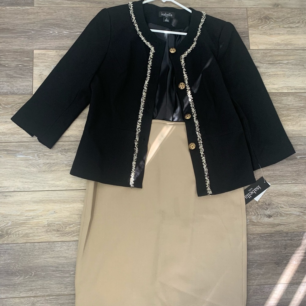 Isabella Womans Suit, black/beige, Size 8